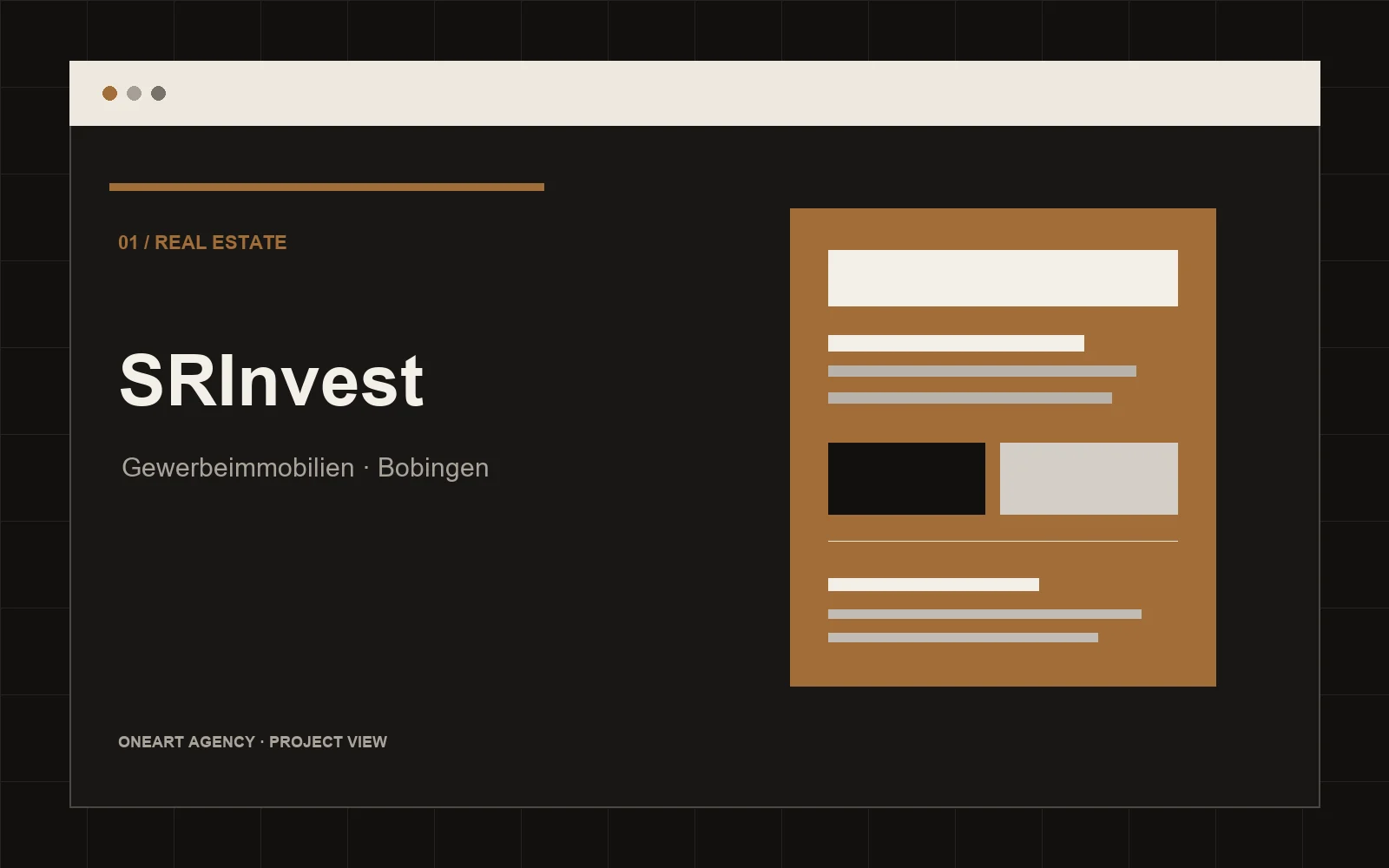 ONEART Projektvisual für SRInvest
