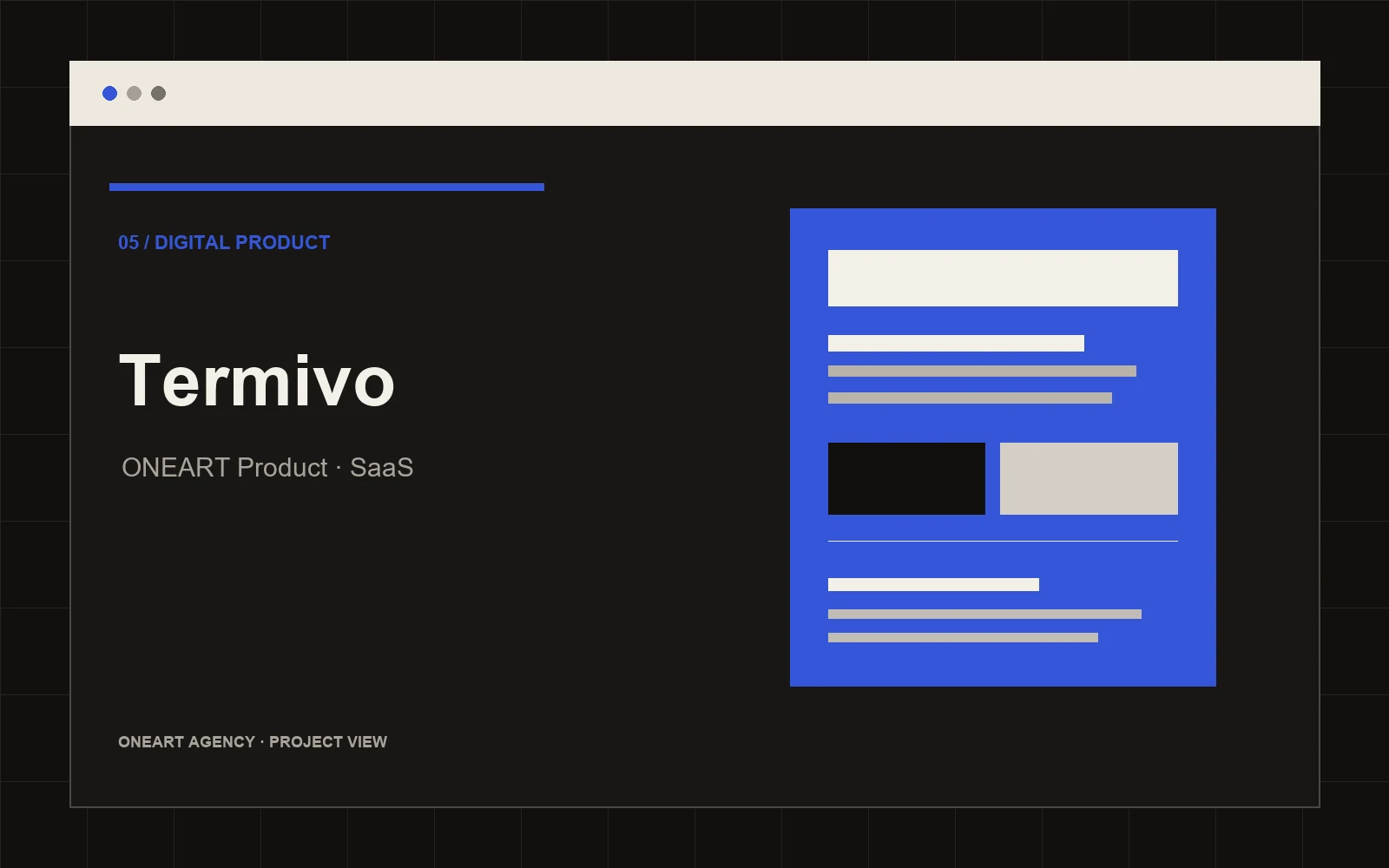 ONEART Projektvisual für Termivo